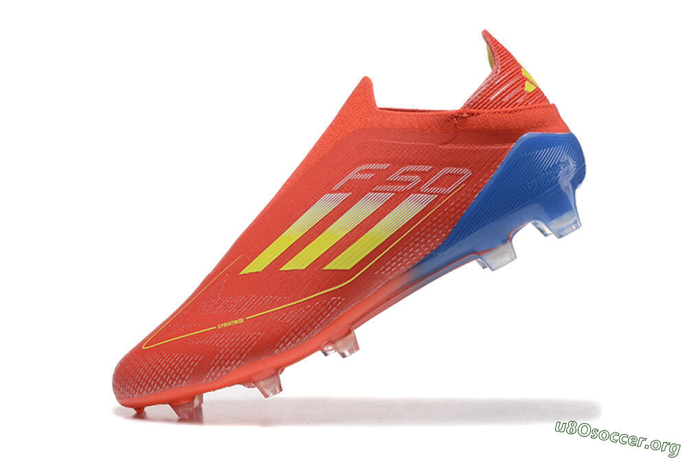 Adidas F50 Elite Laceless FG Football Boots - Red/Yellow/Blue 8