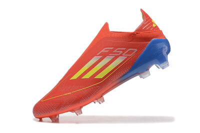 Adidas F50 Elite Laceless FG Football Boots - Red/Yellow/Blue