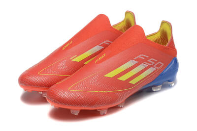 Adidas F50 Elite Laceless FG Football Boots - Red/Yellow/Blue