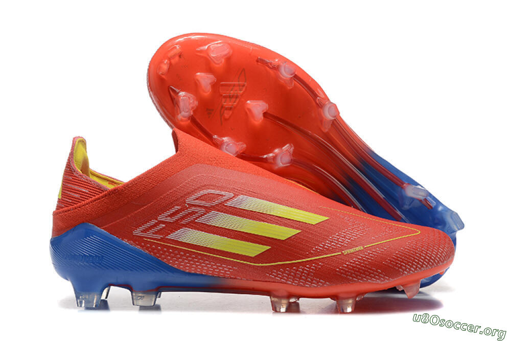 Adidas F50 Elite Laceless FG Football Boots - Red/Yellow/Blue 2