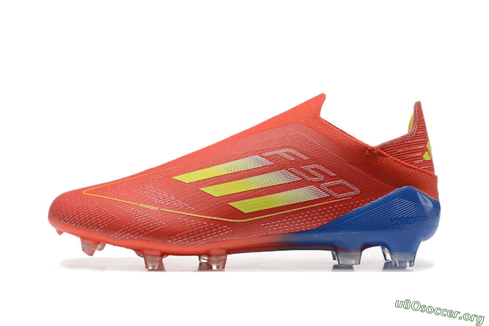 Adidas F50 Elite Laceless FG Football Boots - Red/Yellow/Blue 3