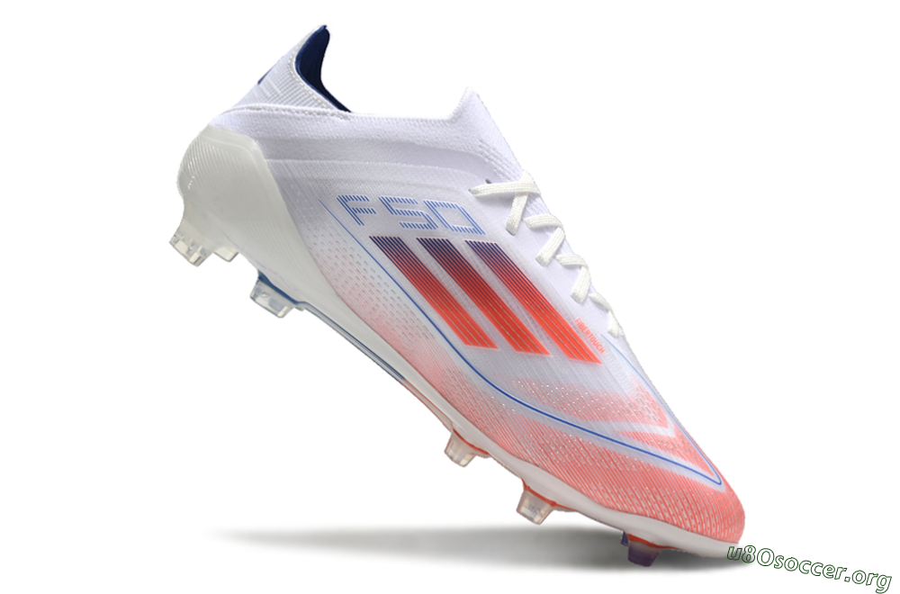 Adidas F50 Elite FG Football Boots - White/Red/Blue 4