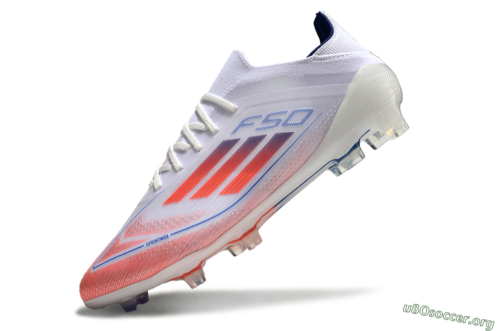 Adidas F50 Elite FG Football Boots - White/Red/Blue 5
