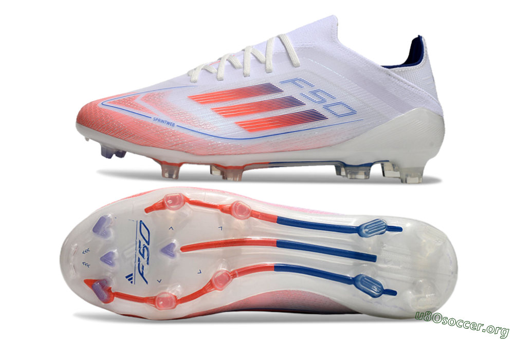 Adidas F50 Elite FG Football Boots - White/Red/Blue 1