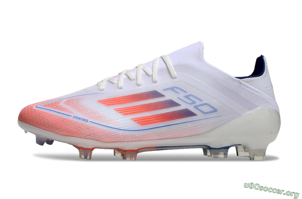 Adidas F50 Elite FG Football Boots - White/Red/Blue 3