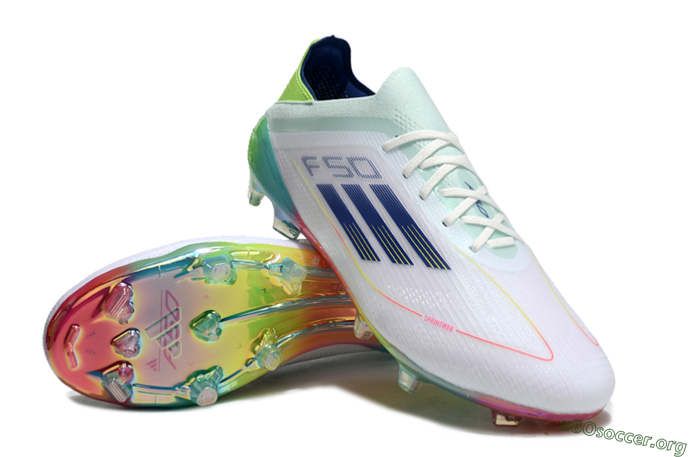 Adidas F50 Elite FG Football Boots - White/Blue/Yellow/Gold 0