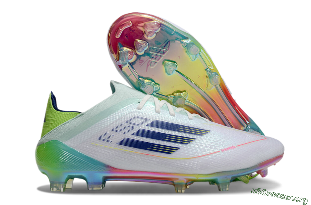 Adidas F50 Elite FG Football Boots - White/Blue/Yellow/Gold 2