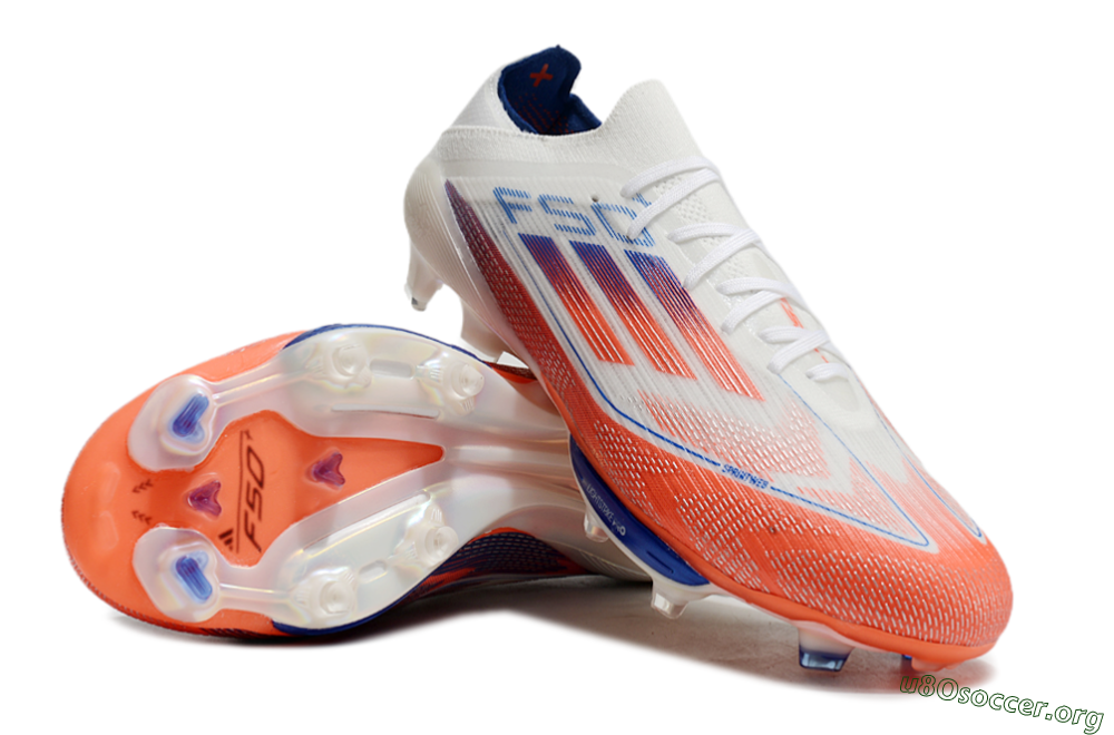 Adidas F50+ Lightstrike Pro FG Football Boots - White/Red/Blue 4
