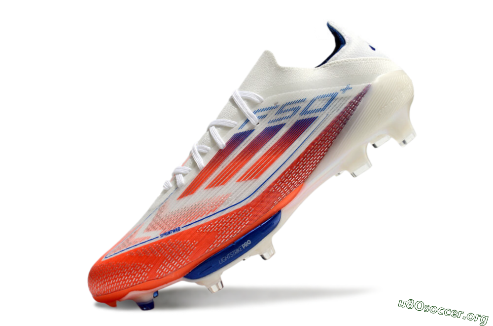 Adidas F50+ Lightstrike Pro FG Football Boots - White/Red/Blue 6