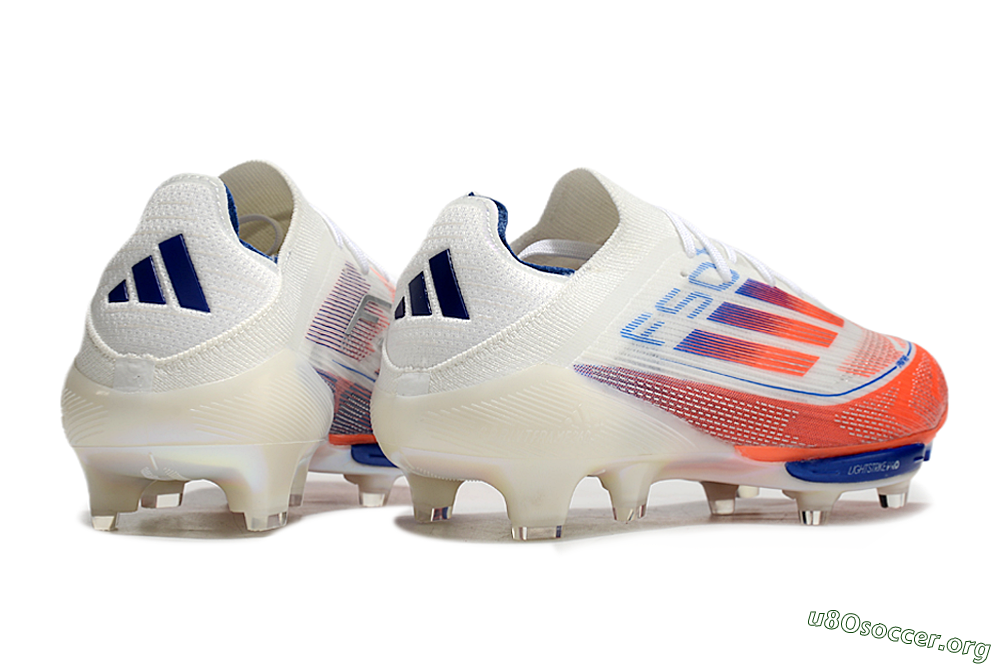 Adidas F50+ Lightstrike Pro FG Football Boots - White/Red/Blue 7