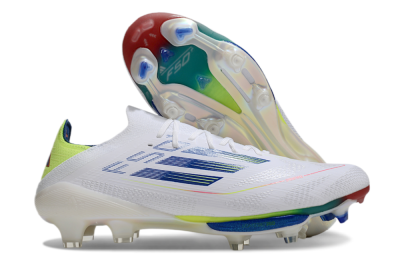 Adidas F50+ Lightstrike Pro FG Football Boots - White/Blue/Yellow
