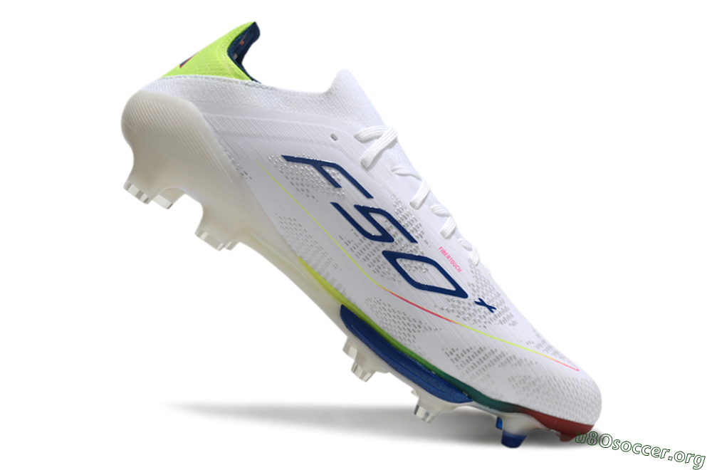 Adidas F50+ Lightstrike Pro FG Football Boots - White/Blue/Yellow 5