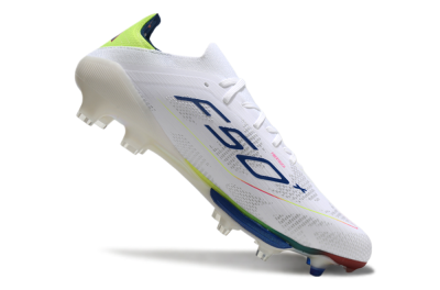 Adidas F50+ Lightstrike Pro FG Football Boots - White/Blue/Yellow