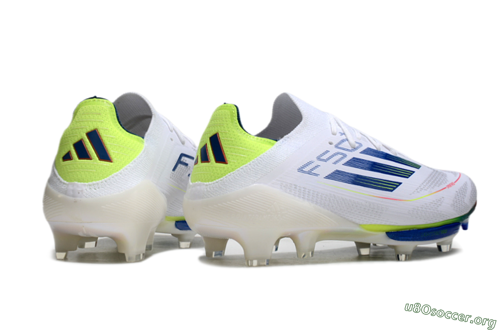 Adidas F50+ Lightstrike Pro FG Football Boots - White/Blue/Yellow 7