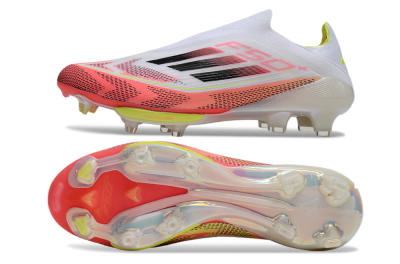 Adidas F50+ Lightstrike Pro Laceless FG Football Boots - White/Red/Yellow/Black