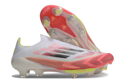 Adidas F50+ Lightstrike Pro Laceless FG Football Boots - White/Red/Yellow/Black