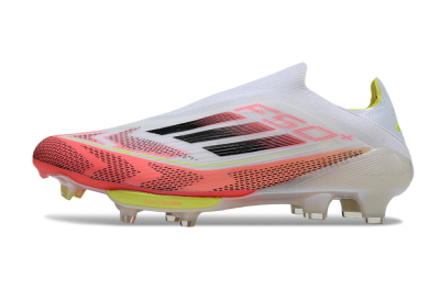 Adidas F50+ Lightstrike Pro Laceless FG Football Boots - White/Red/Yellow/Black