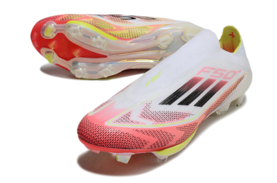Adidas F50+ Lightstrike Pro Laceless FG Football Boots - White/Red/Yellow/Black