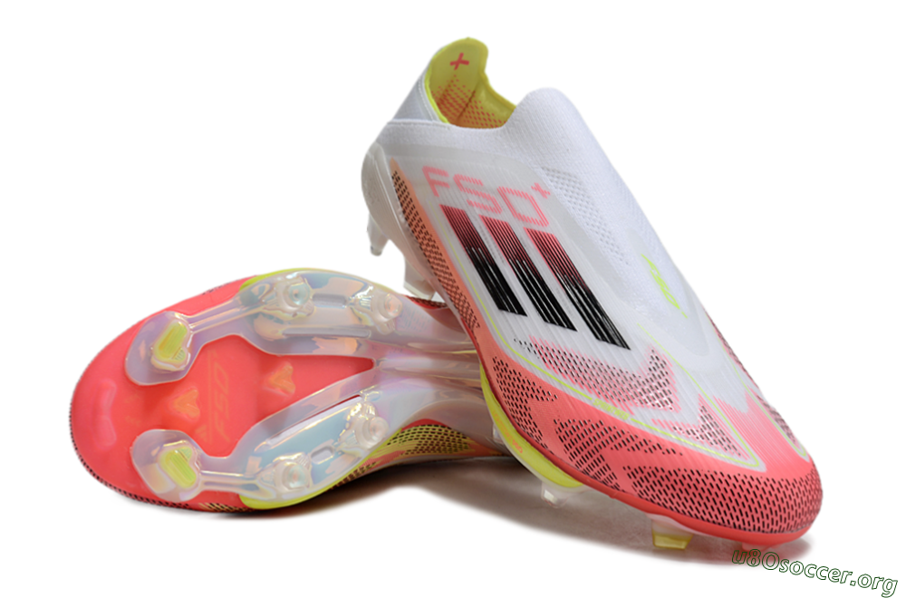Adidas F50+ Lightstrike Pro Laceless FG Football Boots - White/Red/Yellow/Black 4