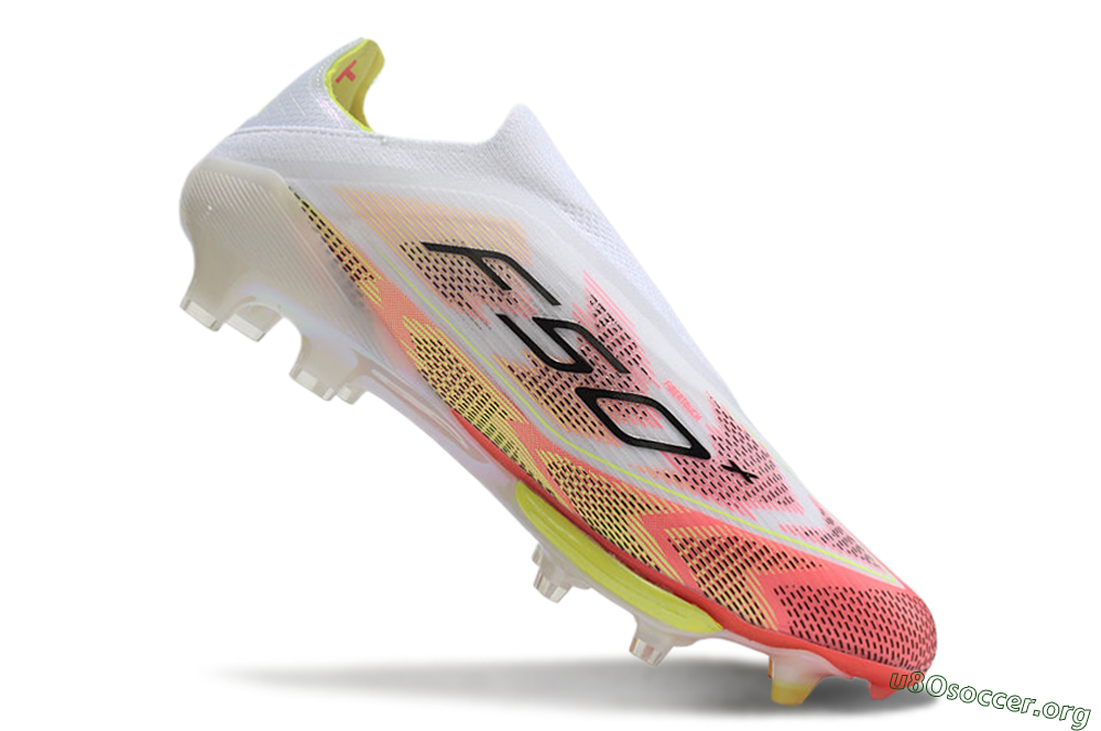 Adidas F50+ Lightstrike Pro Laceless FG Football Boots - White/Red/Yellow/Black 5
