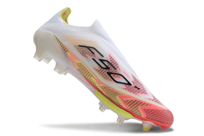 Adidas F50+ Lightstrike Pro Laceless FG Football Boots - White/Red/Yellow/Black
