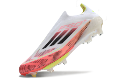 Adidas F50+ Lightstrike Pro Laceless FG Football Boots - White/Red/Yellow/Black