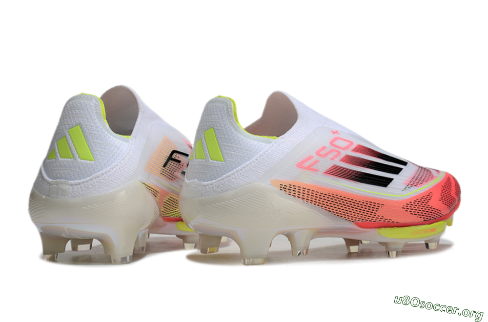 Adidas F50+ Lightstrike Pro Laceless FG Football Boots - White/Red/Yellow/Black 7