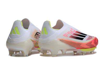 Adidas F50+ Lightstrike Pro Laceless FG Football Boots - White/Red/Yellow/Black