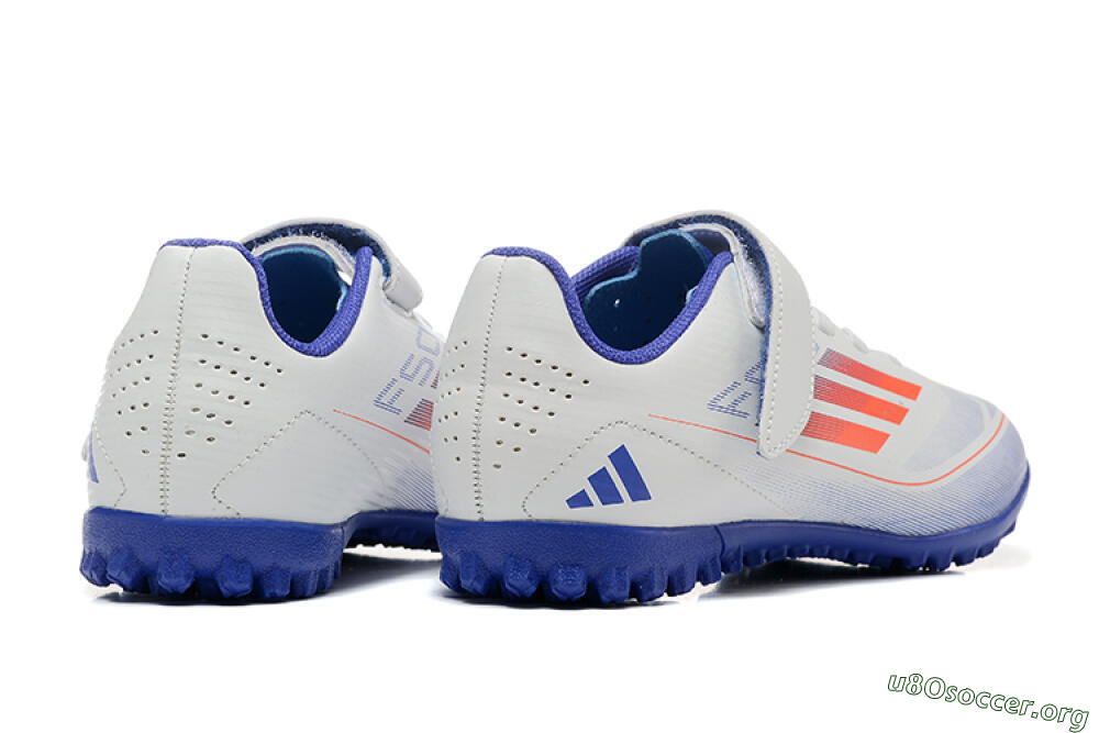 Kids Adidas Predator Elite TF Football Shoes - White/Blue/Red 9