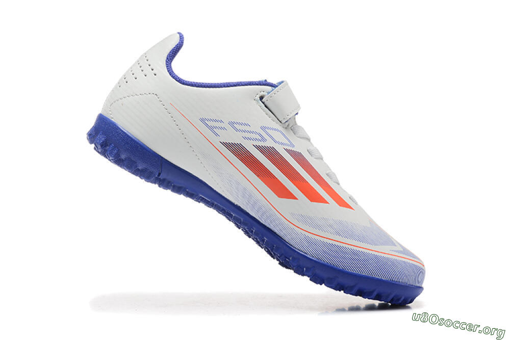 Kids Adidas Predator Elite TF Football Shoes - White/Blue/Red 7