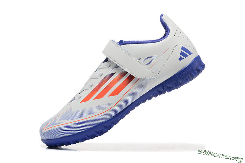 Kids Adidas Predator Elite TF Football Shoes - White/Blue/Red 8