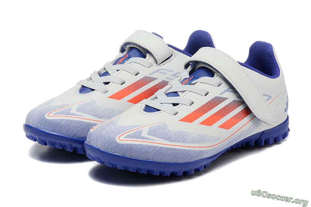 Kids Adidas Predator Elite TF Football Shoes - White/Blue/Red 5