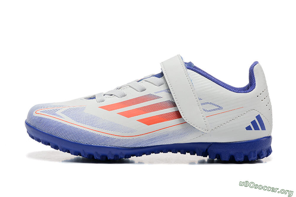 Kids Adidas Predator Elite TF Football Shoes - White/Blue/Red 3