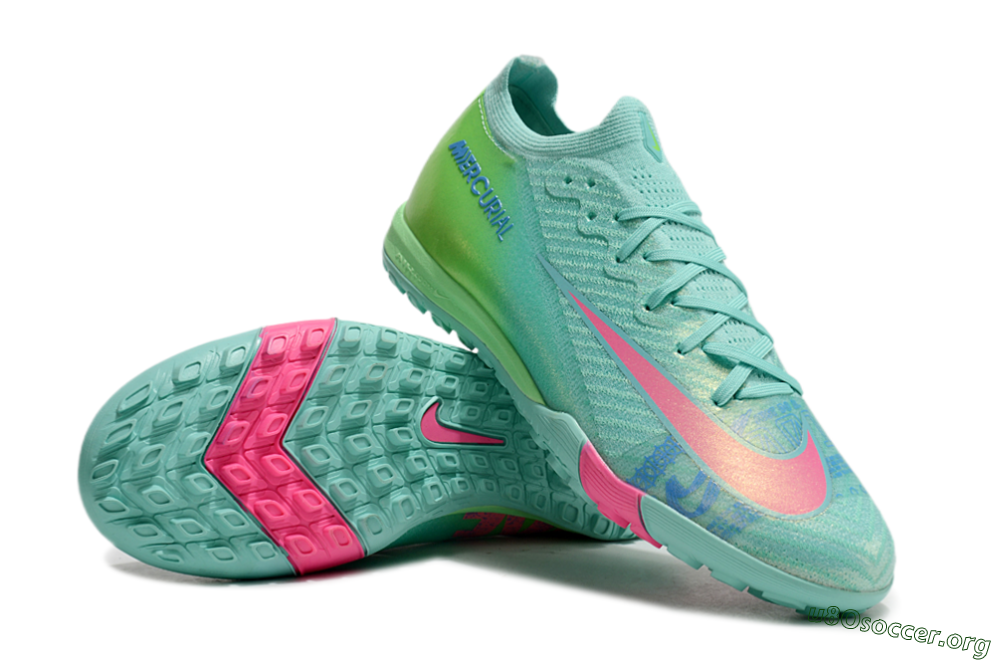 Nike Air Zoom Mercurial Vapor 16 Elite TF Football Shoes - Jade/Pink/Blue 0