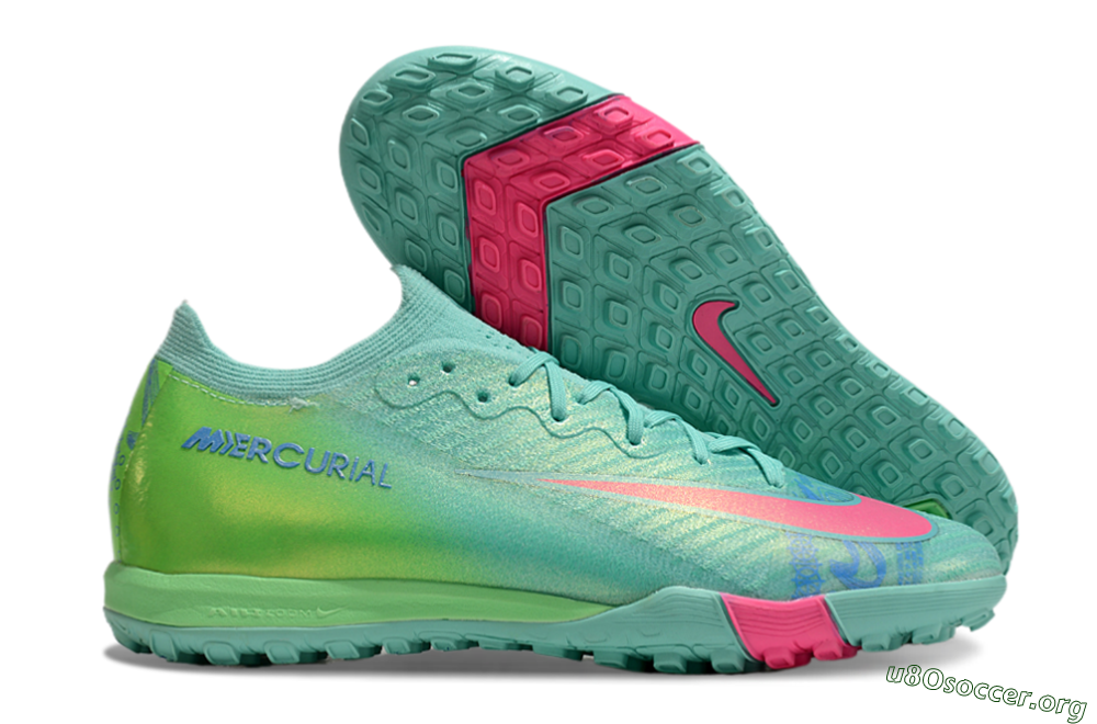 Nike Air Zoom Mercurial Vapor 16 Elite TF Football Shoes - Jade/Pink/Blue 2