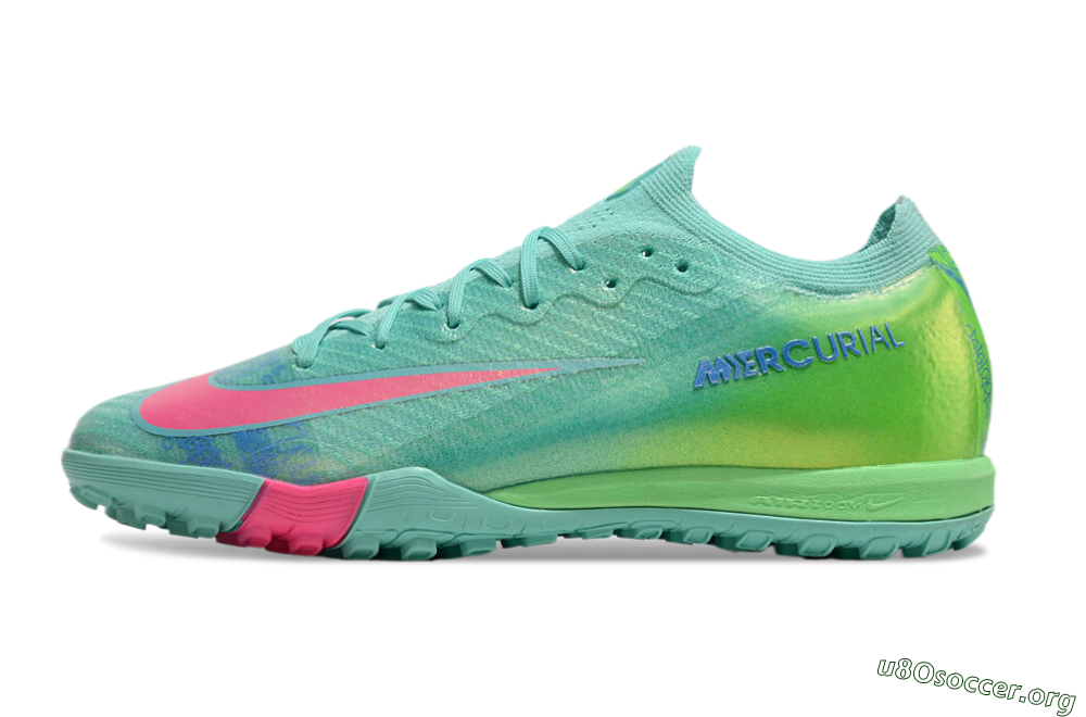 Nike Air Zoom Mercurial Vapor 16 Elite TF Football Shoes - Jade/Pink/Blue 3