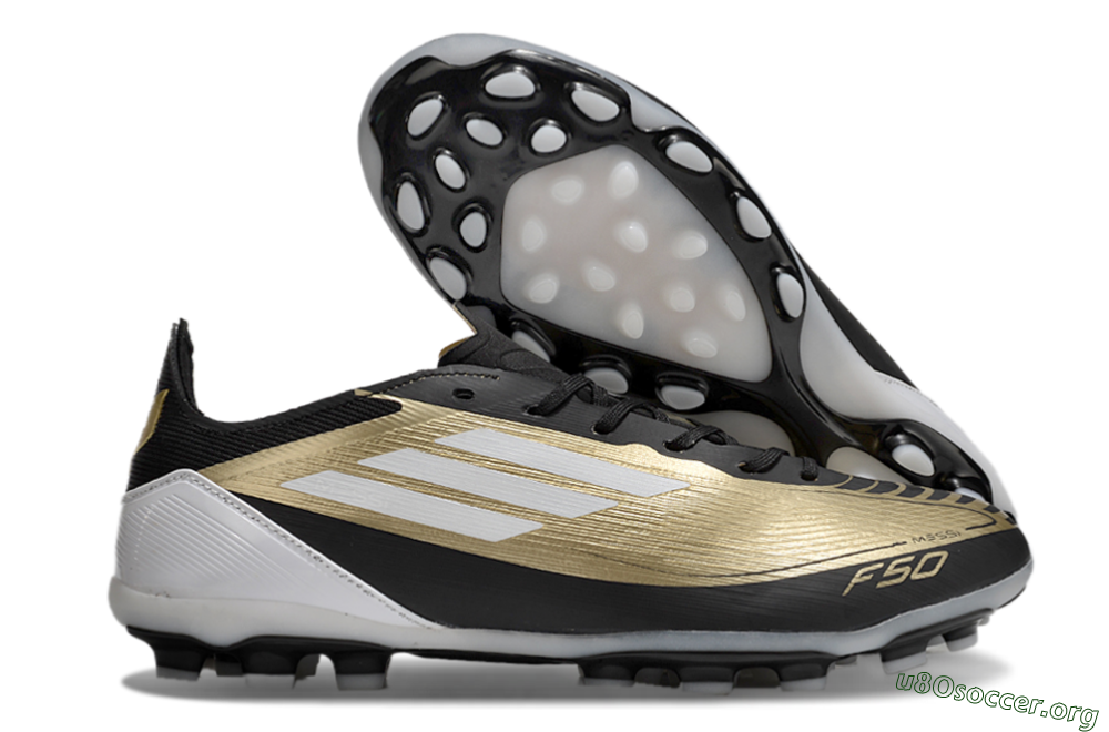 Adidas F50 Elite Messi MG Football Boots - Gold/Black/White 2