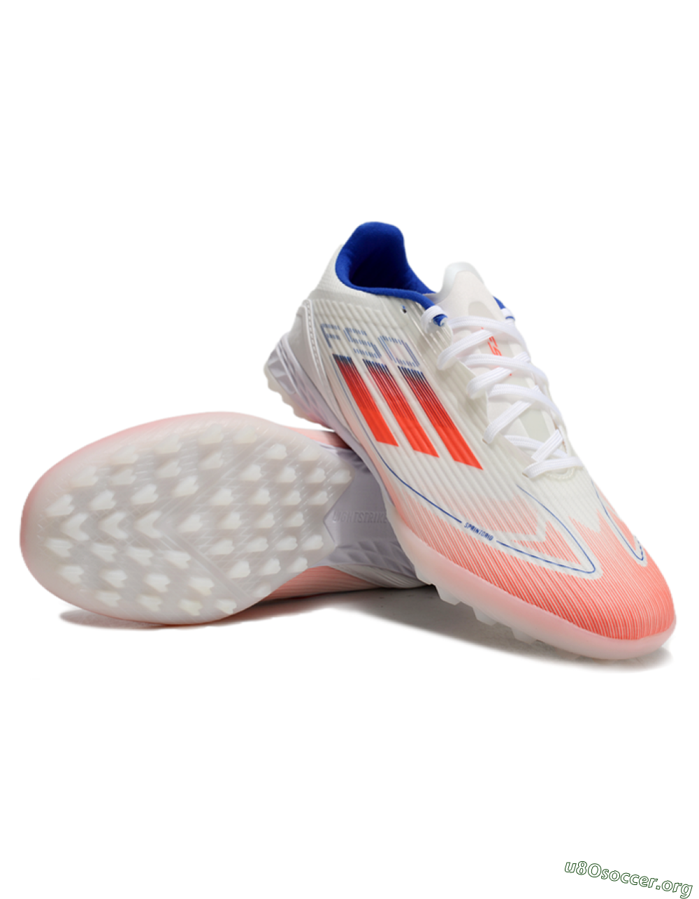 Adidas F50 Pro TF Football Shoes - White/Red/Blue 0