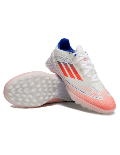 Adidas F50 Pro TF Football Shoes - White/Red/Blue