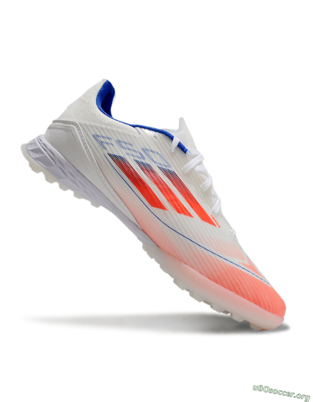 Adidas F50 Pro TF Football Shoes - White/Red/Blue 4