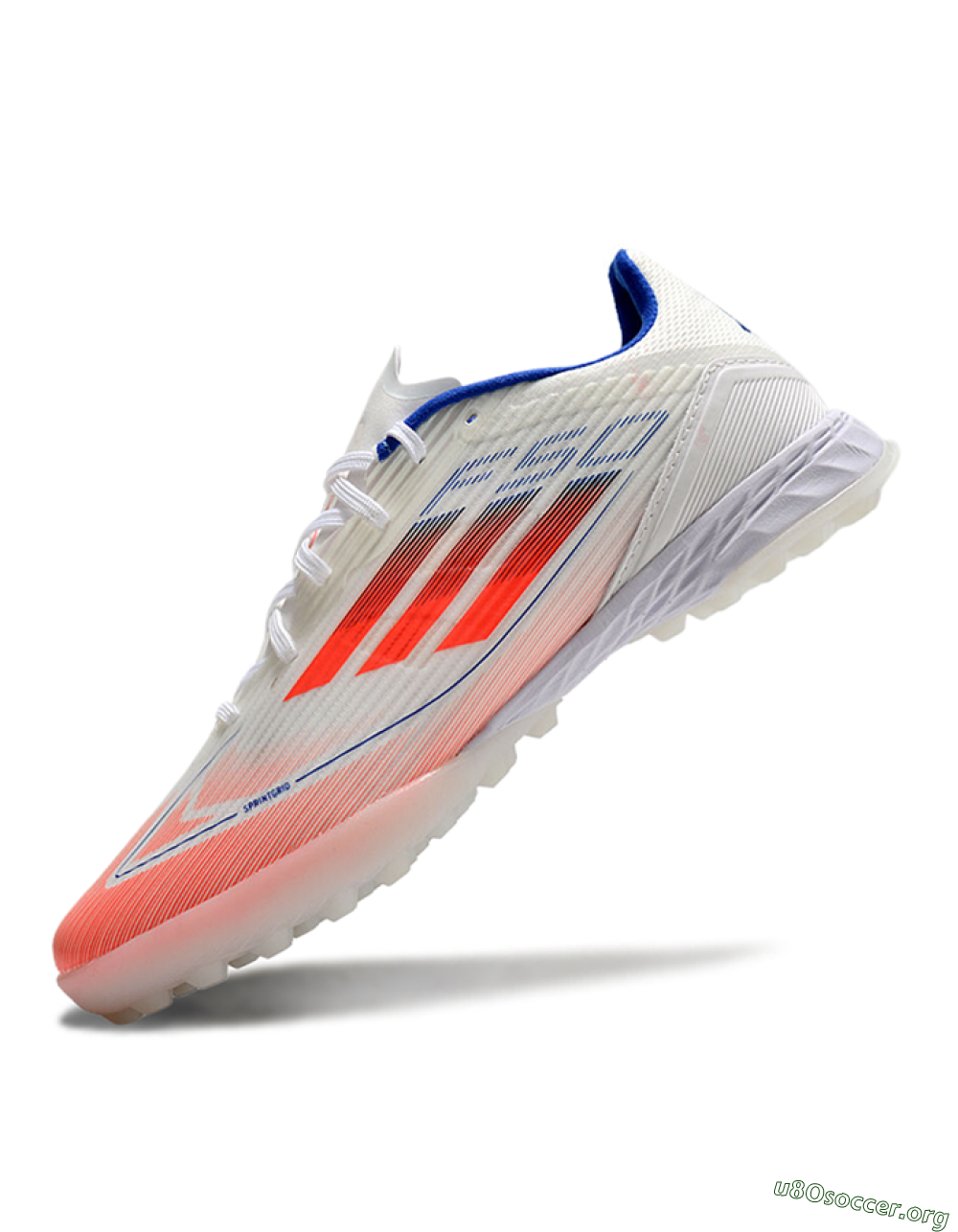 Adidas F50 Pro TF Football Shoes - White/Red/Blue 5