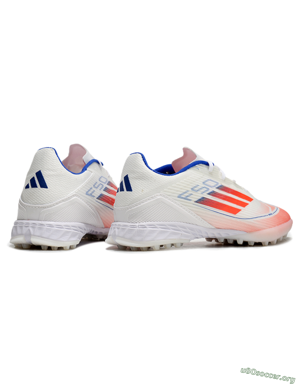 Adidas F50 Pro TF Football Shoes - White/Red/Blue 6