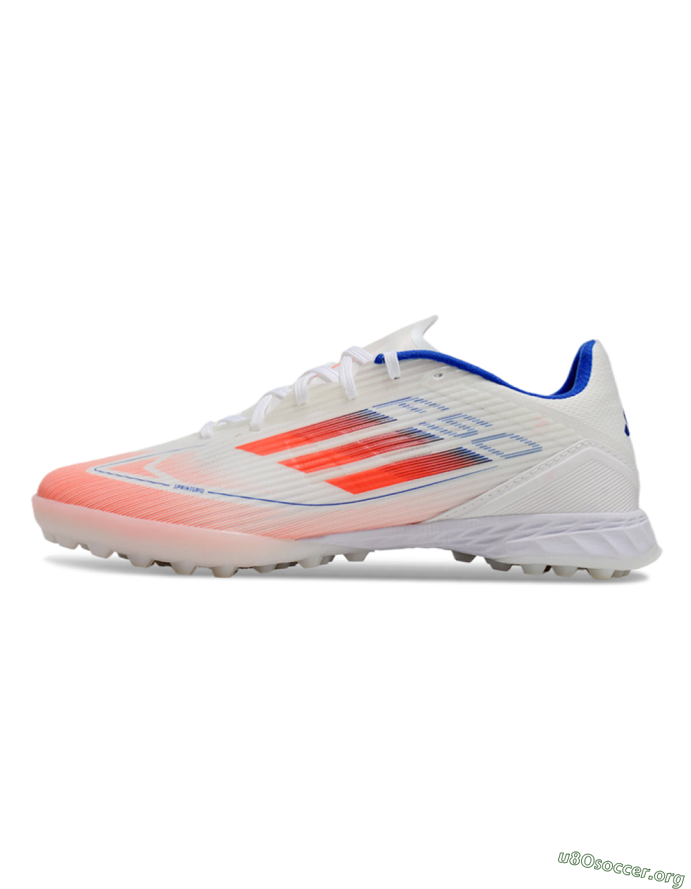 Adidas F50 Pro TF Football Shoes - White/Red/Blue 3