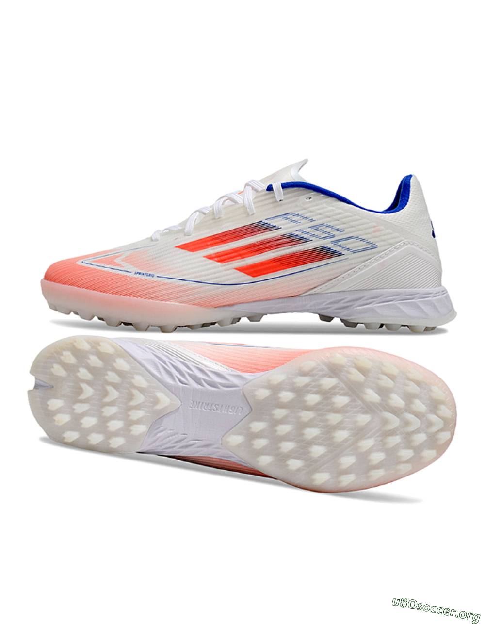 Adidas F50 Pro TF Football Shoes - White/Red/Blue 1