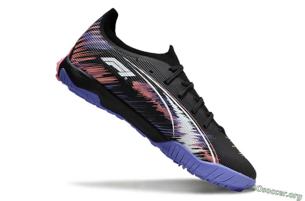 Puma Ultra Ultimate TF Football Shoes - Black/White/Purple/Pink 4