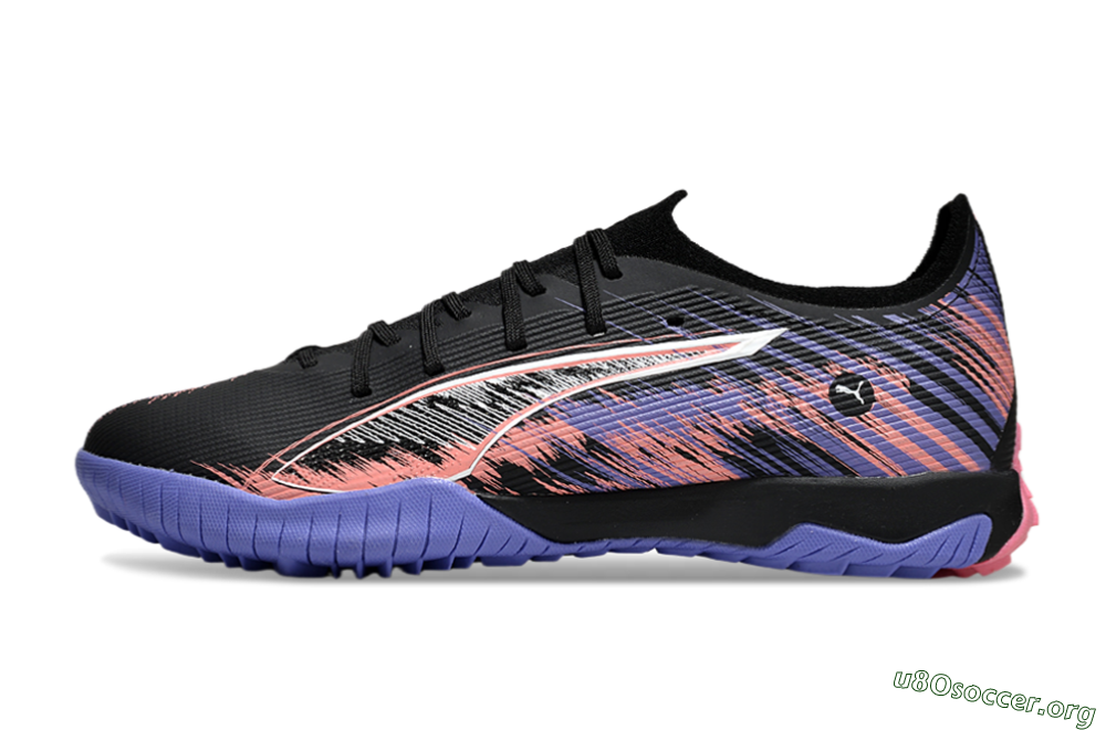 Puma Ultra Ultimate TF Football Shoes - Black/White/Purple/Pink 3