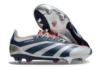 Adidas Predator 24 Elite SG Football Boots - Silver/Blue/Red