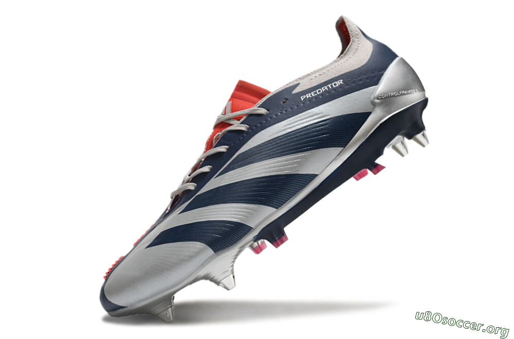 Adidas Predator 24 Elite SG Football Boots - Silver/Blue/Red 5