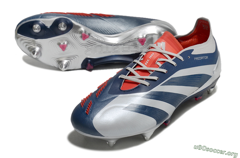 Adidas Predator 24 Elite SG Football Boots - Silver/Blue/Red 0