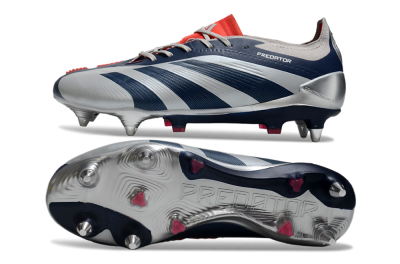 Adidas Predator 24 Elite SG Football Boots - Silver/Blue/Red